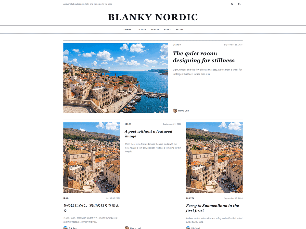 Blanky Nordic theme preview