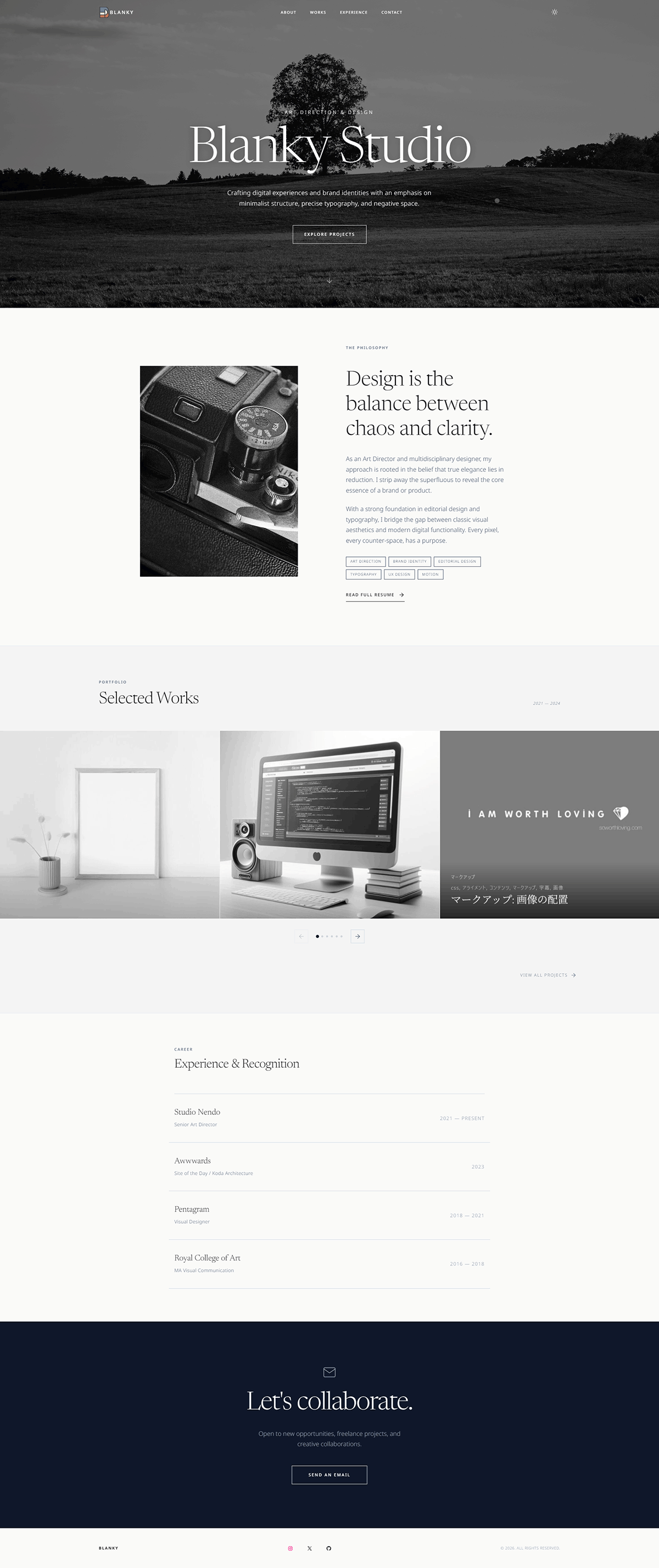 Blanky Studio theme preview