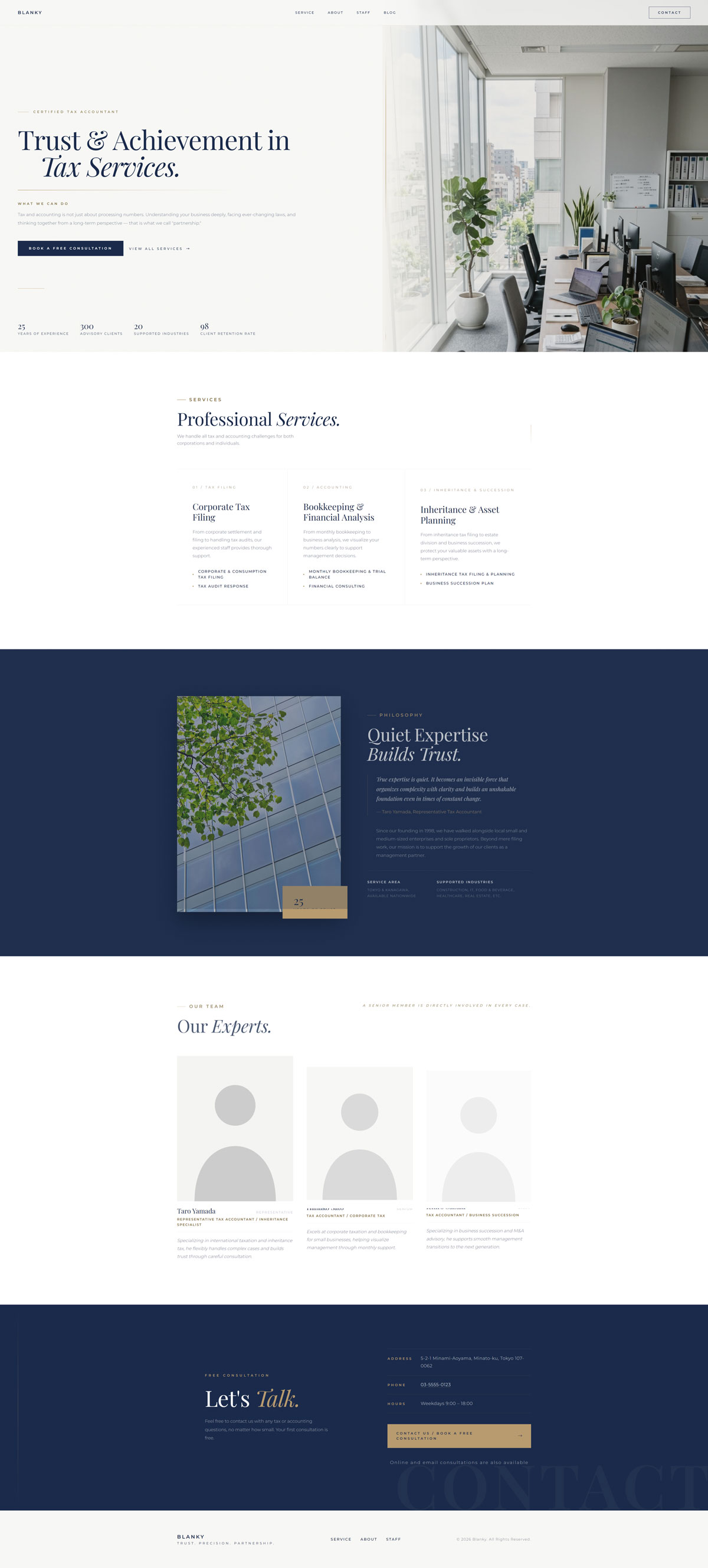 blanky-work — Front Page template preview
