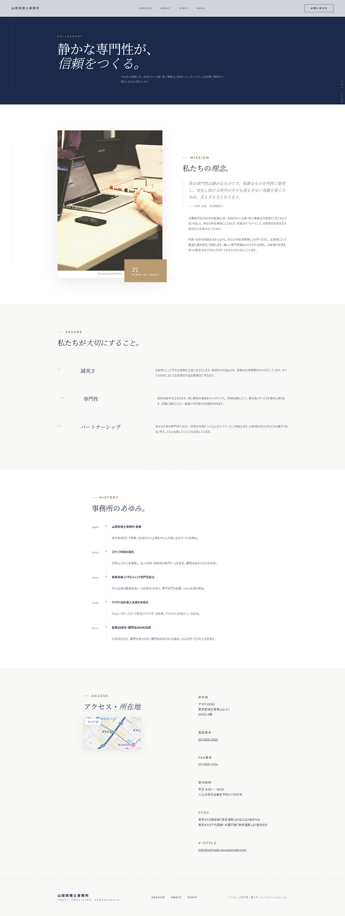 会社概要ページ テンプレートプレビュー